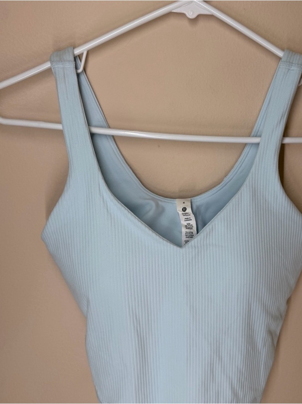 Light Blue Ribbed V-Neck Tank Camisole